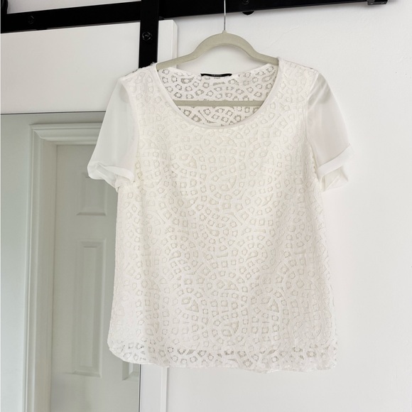 Tahari Tops - TAHARI Cream Lace Eyelet Women’s Top